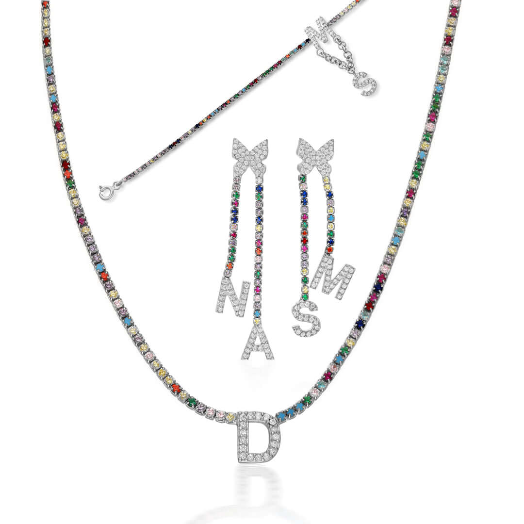 14K GOLD Colorful Waterways Set with Letters