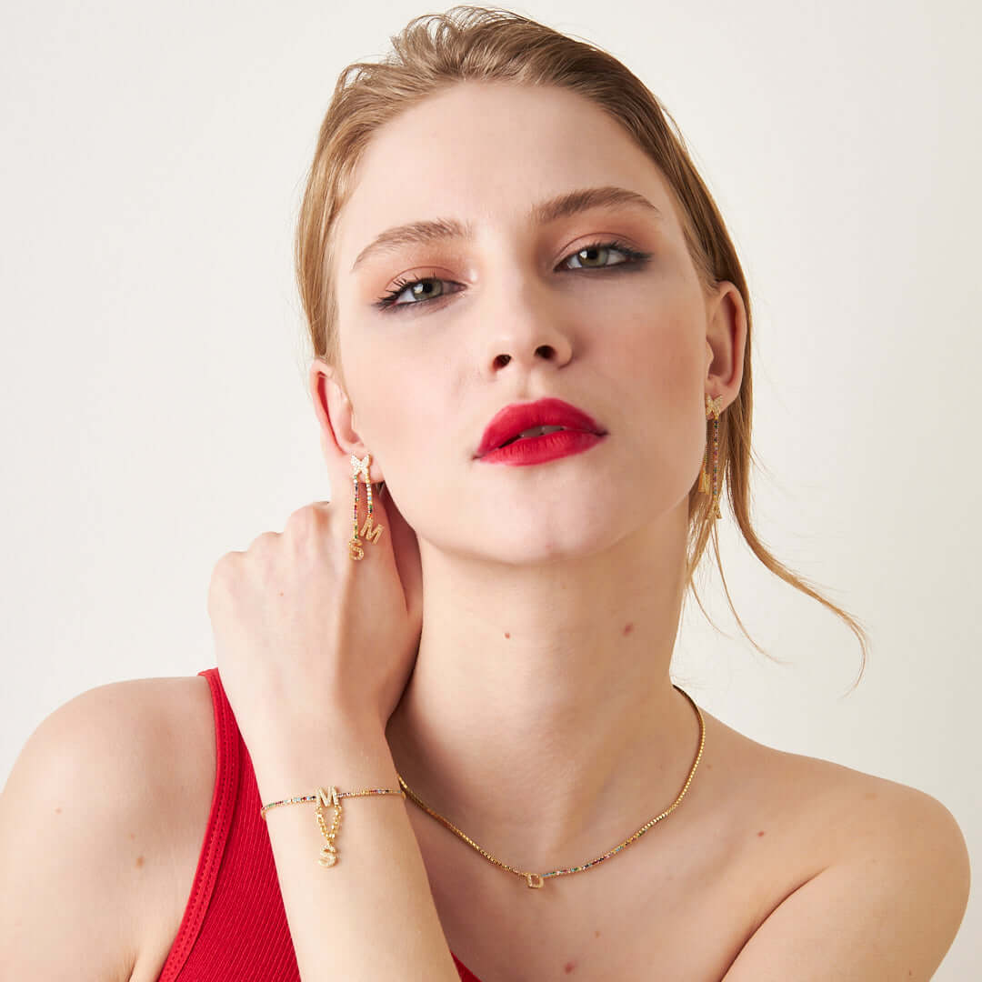 14K GOLD Colorful Waterways Set with Letters