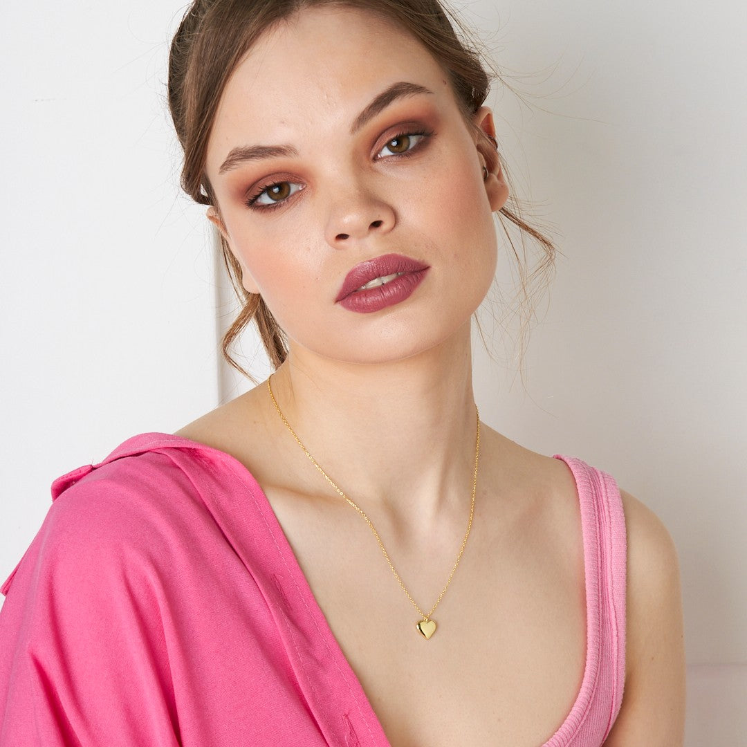 Platte Herz Halskette