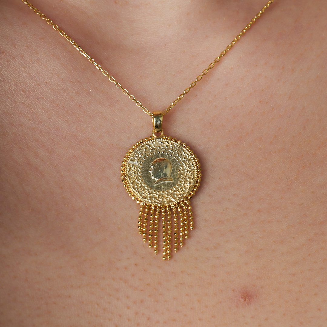 Anhänger Halskette mit Viertel Quasten