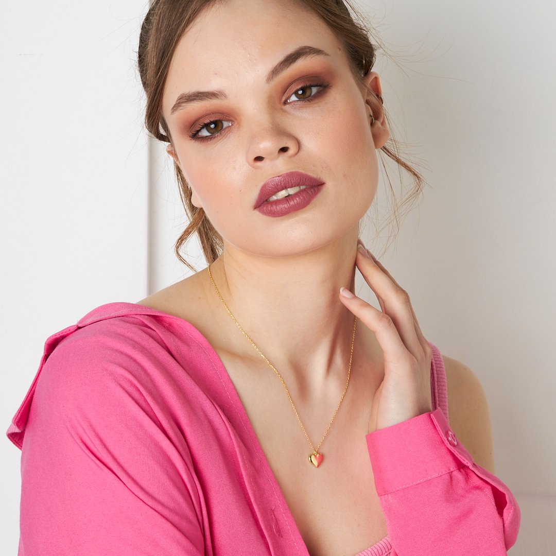 Platte Herz Halskette