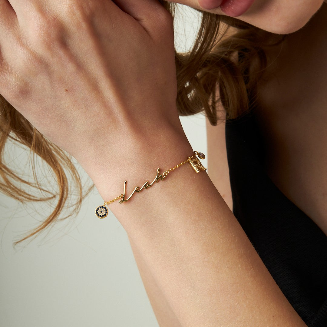 Namensarmband - Buchstabenarmband mit Steinen