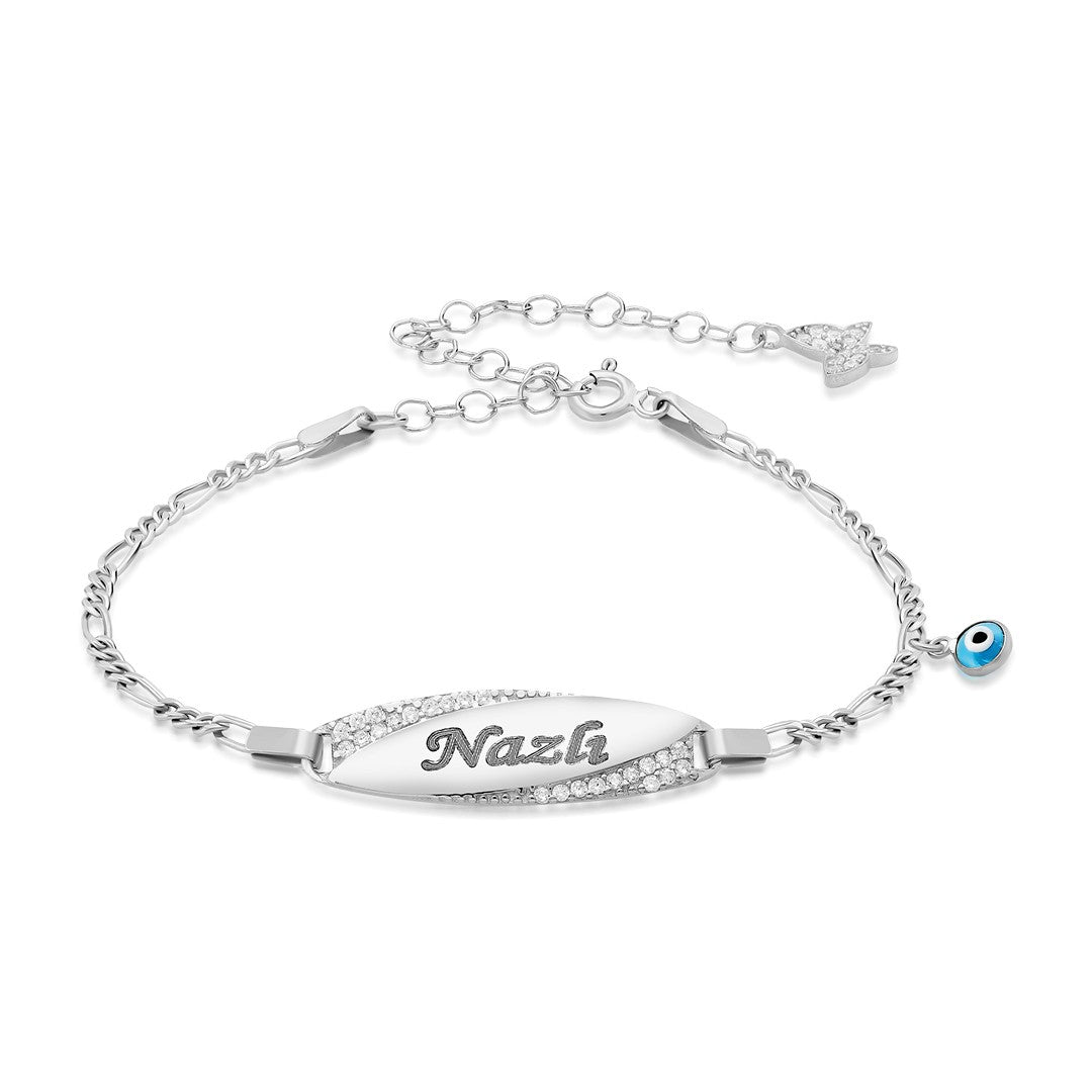 Evil Eye Pearl Baby Pendant with Stone