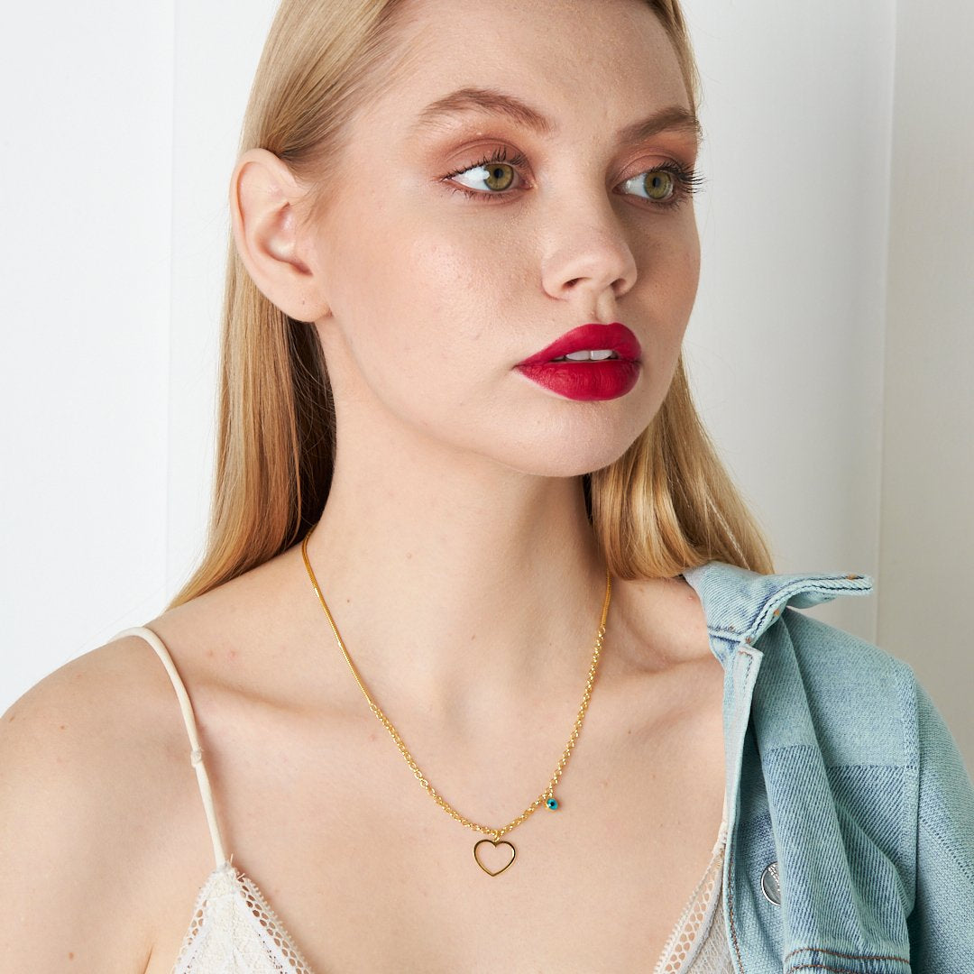 Dünne Herz Halskette
