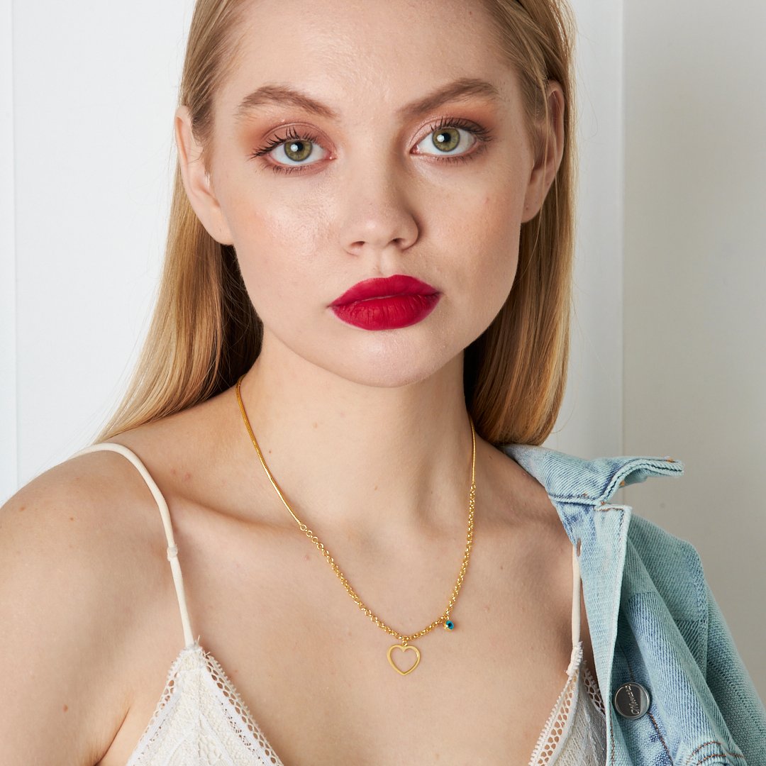 Dünne Herz Halskette