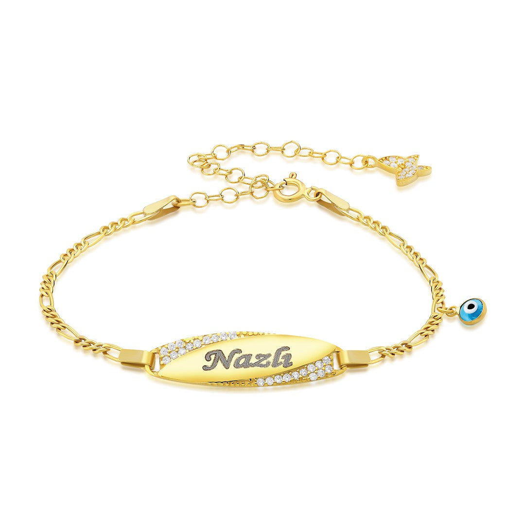 Evil Eye Pearl Baby Pendant with Stone
