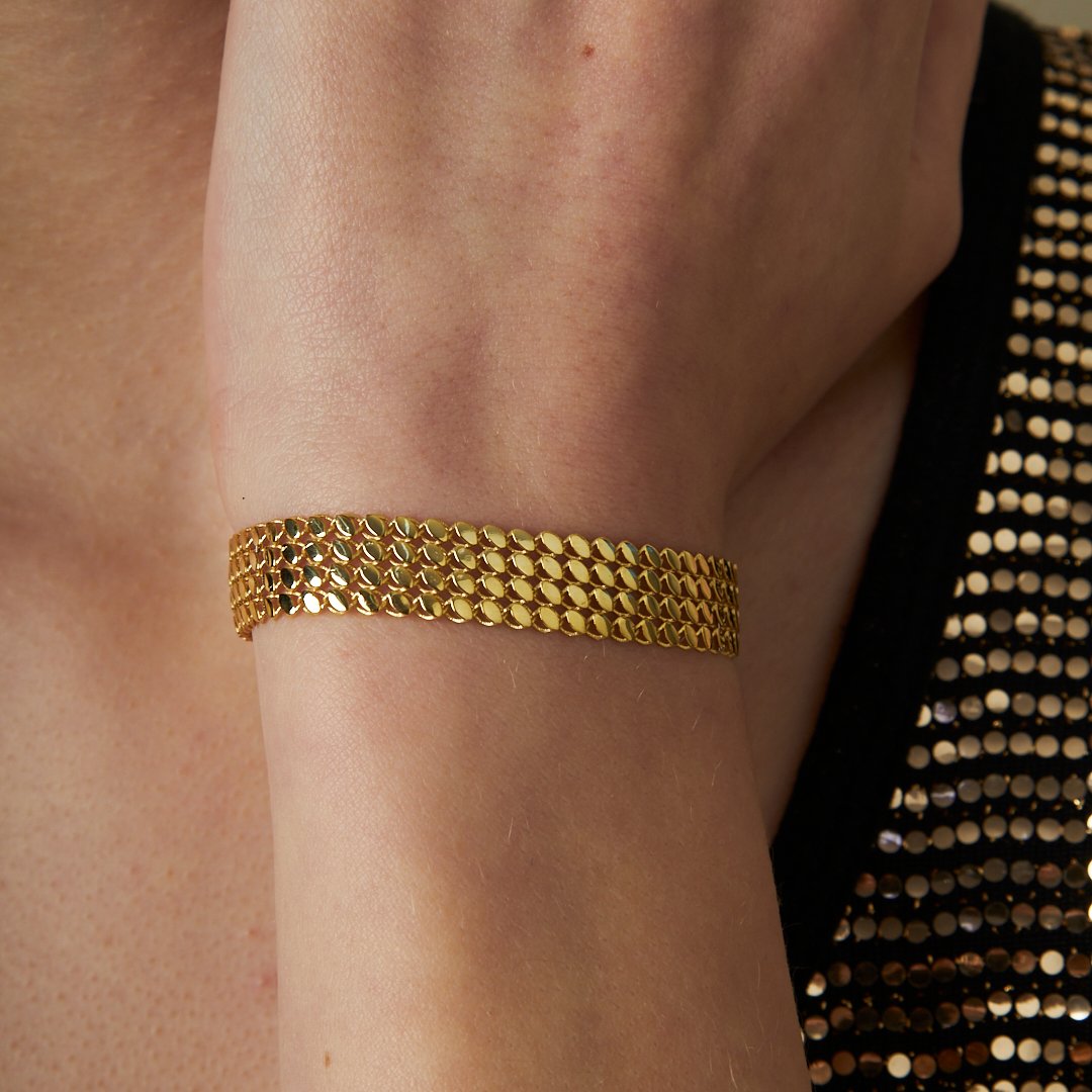 Vierreihiges Schlangenlederarmband