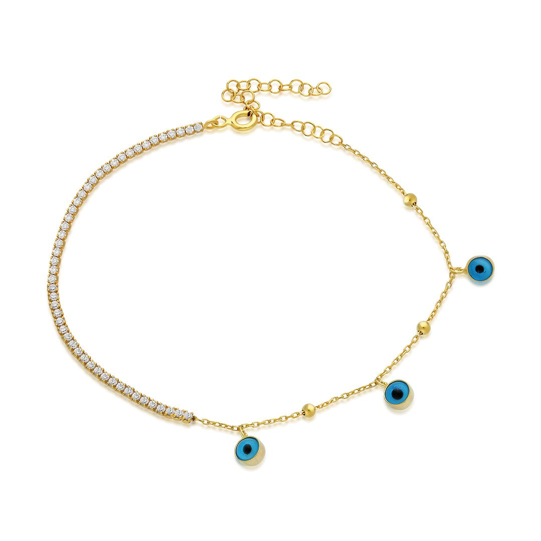 Dreifaches böses auge wasserstraße kette armband