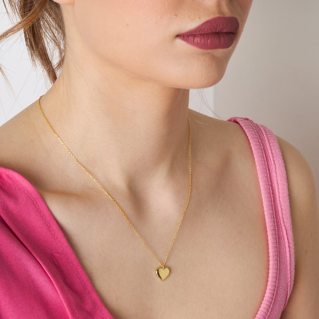 Platte Herz Halskette