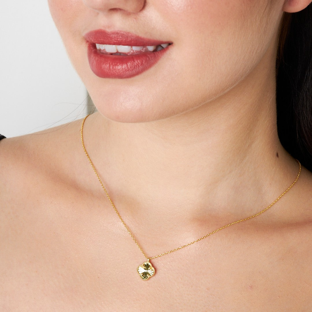 Glänzende Kleeblatt Halskette