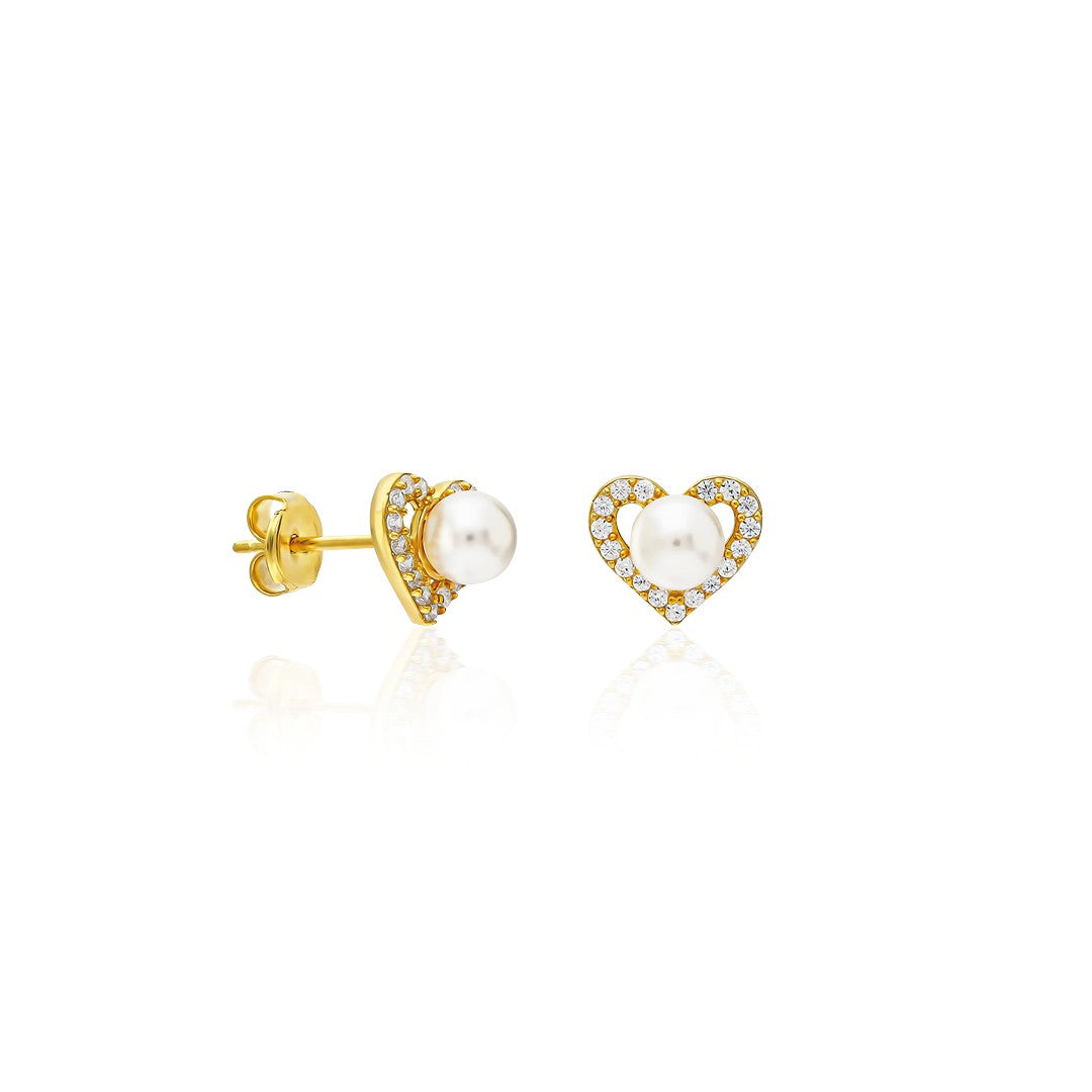 pearl earrings with heart