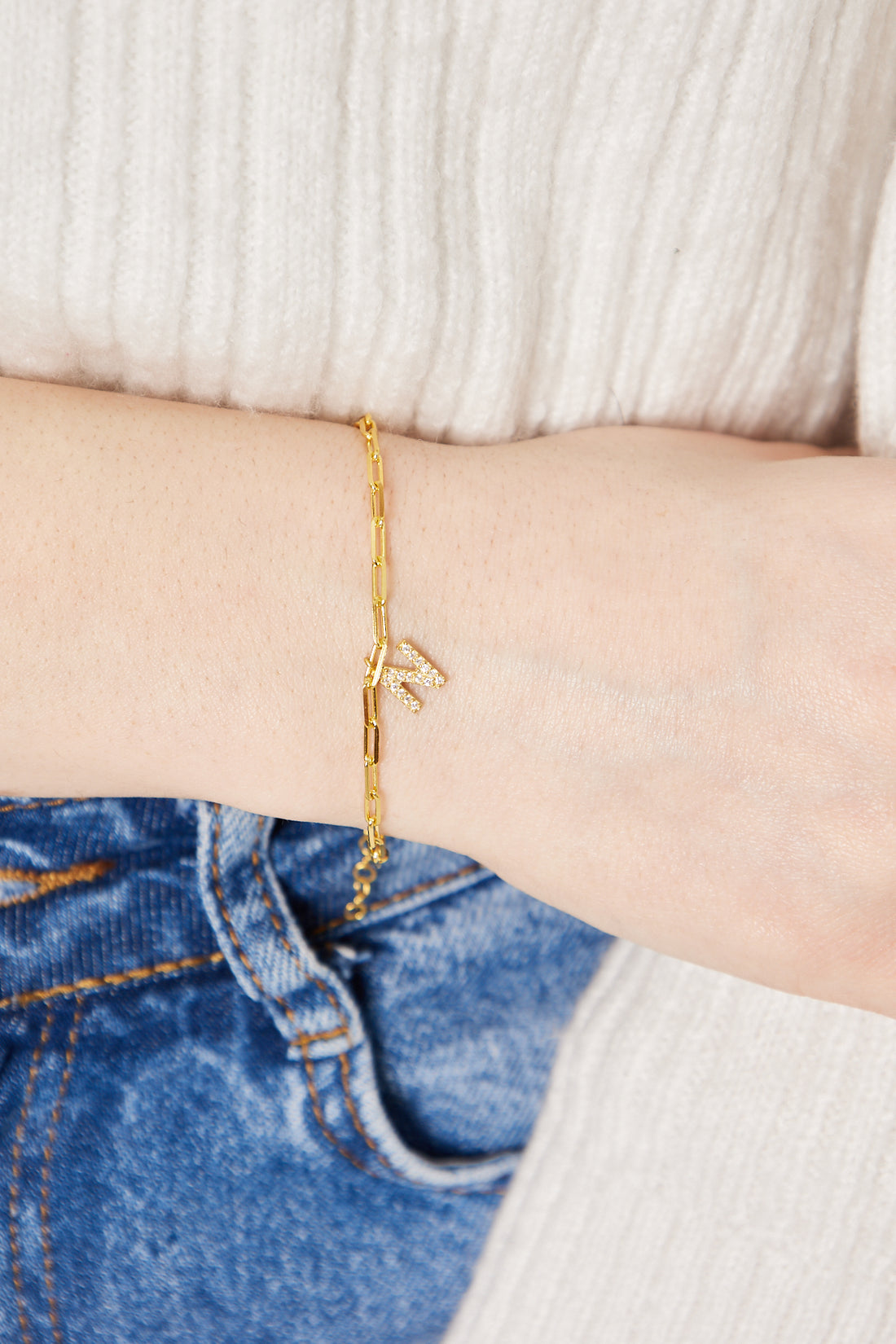 Buchstabe Büroklammer Kette Paar Armband