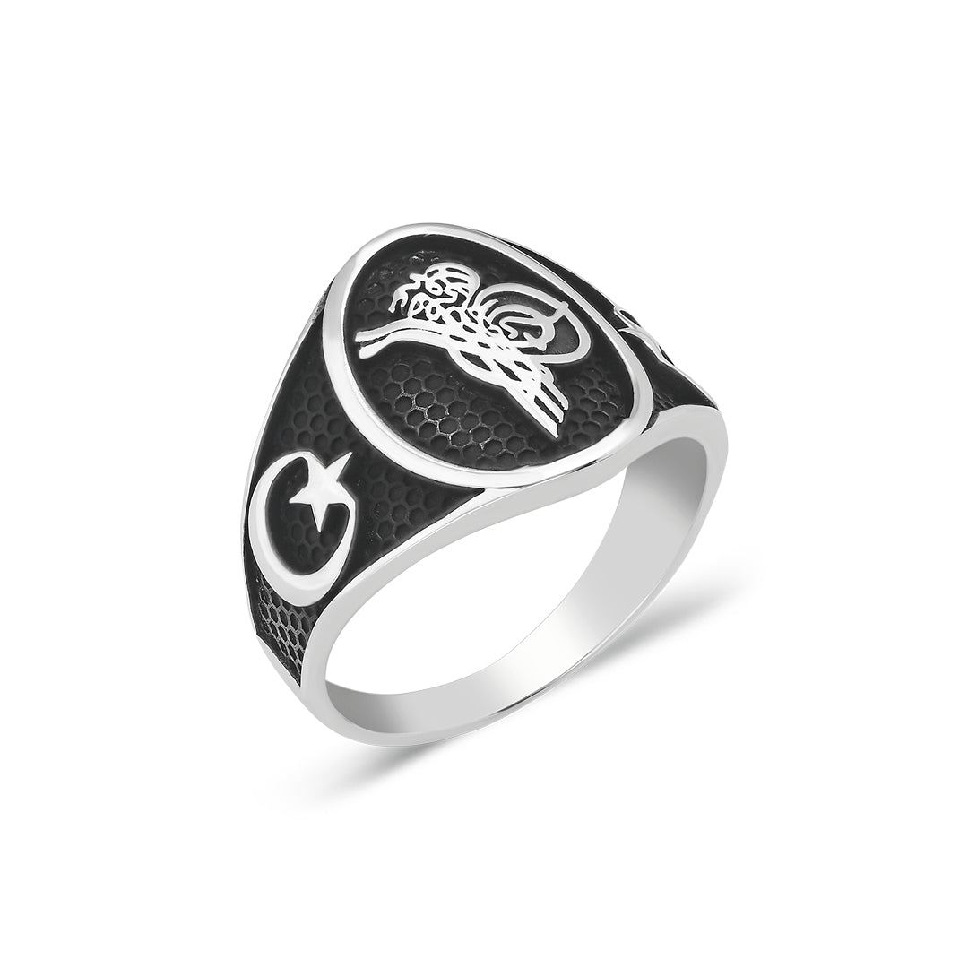 Mondsichel Sternring mit Ottomane Monogramm