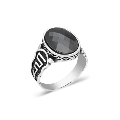 ring with black zircon stones