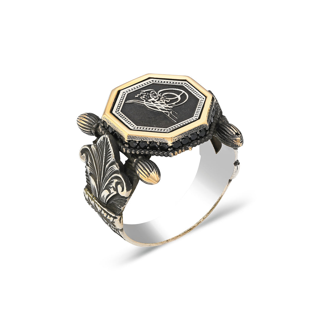 Octagonal Monogram Ring for Ottoman