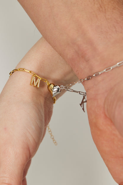 Magnetisches Herz Buchstaben Paar Armband