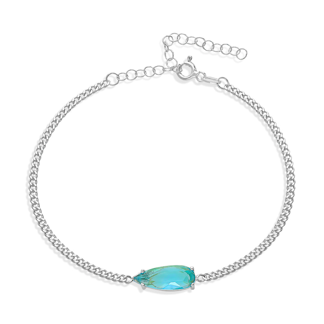Baguette Armband mit Akumarin Stein
