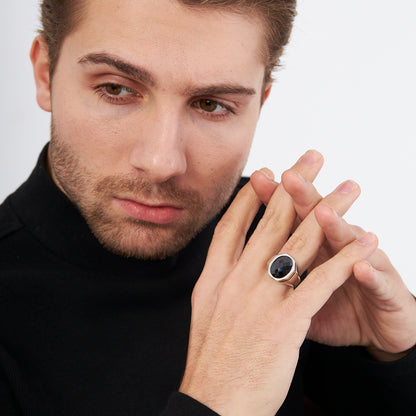 Kristall Achteck Ring