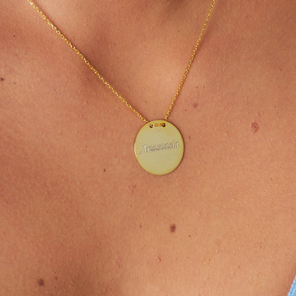 14K GOLD Namensschild Halskette