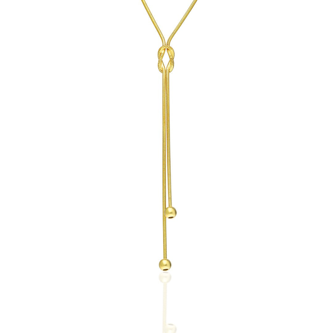 14K GOLD Knotted tondo chain necklace