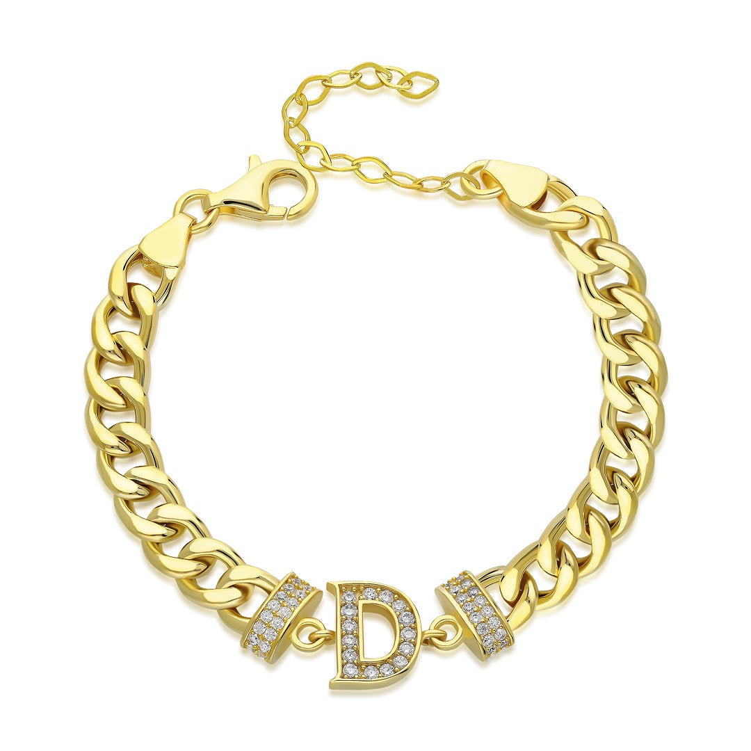 14K GOLD Kubisches armband mit zirconiasteinen