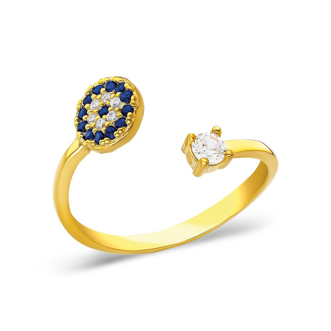 solitaire ring with evil eye