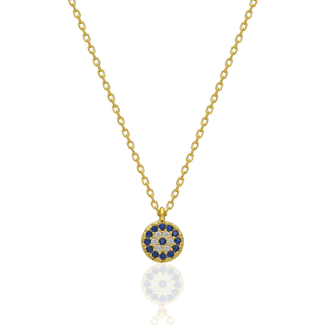 14K GOLD Mini evil eye necklace