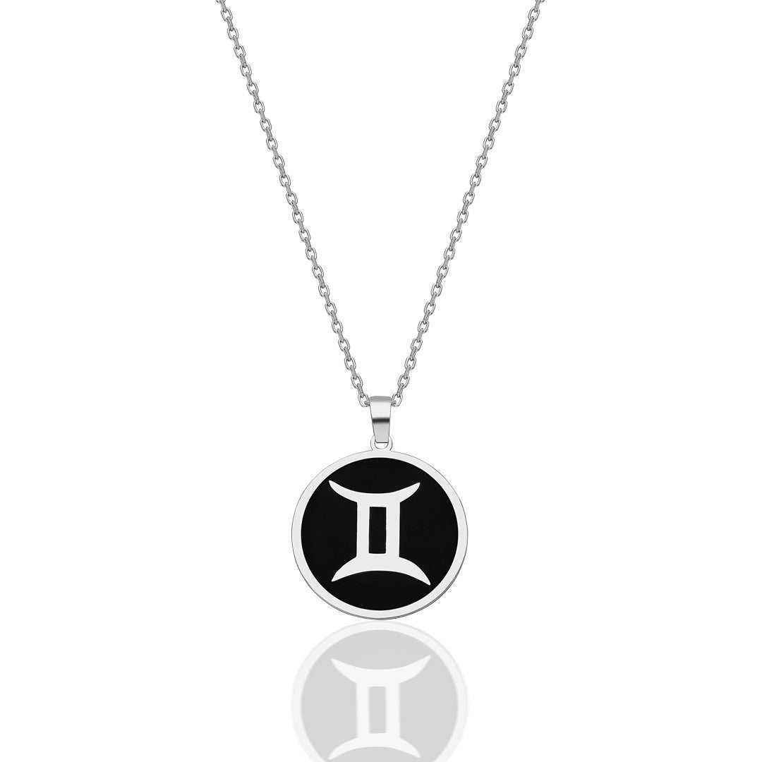 Colorful Gemini horoscope necklace