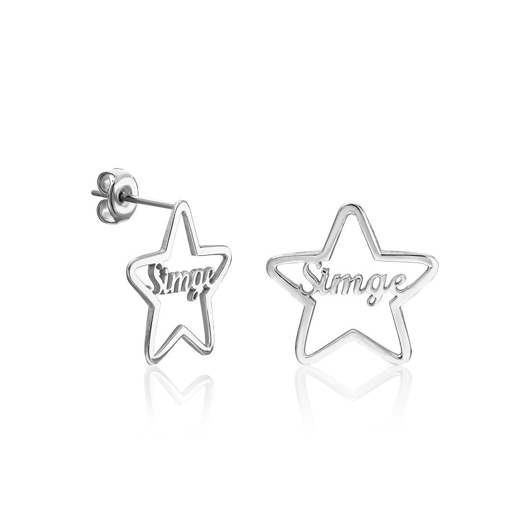 14K GOLD Named Star Earrings