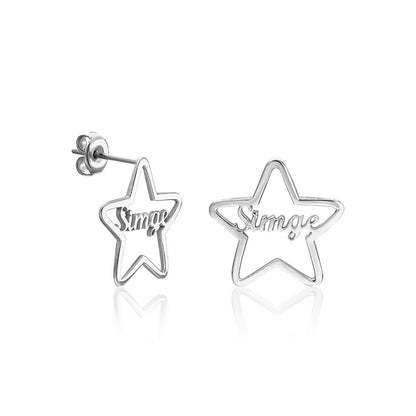 14K GOLD Named Star Earrings