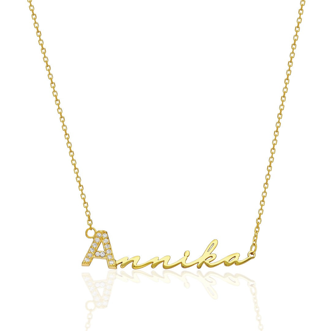 Name Necklace - Horizontal Necklace with Thin Name