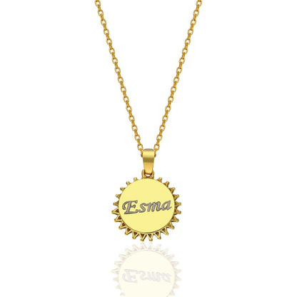 14K GOLD Solar model name necklace