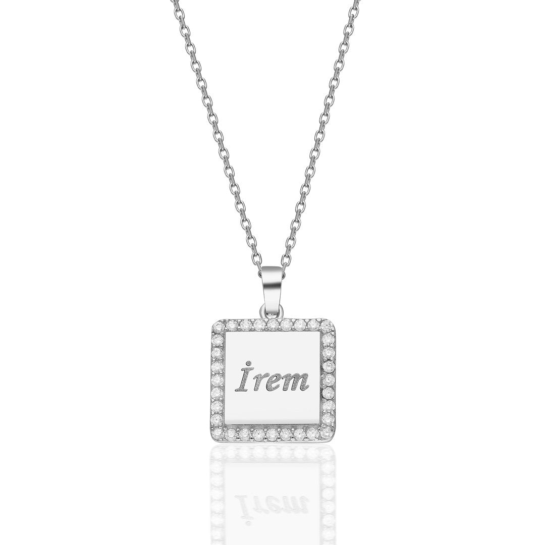 Letters - Name Necklace with Square Plate