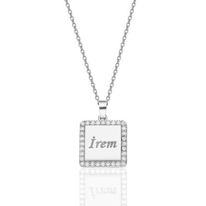 Letters - Name Necklace with Square Plate