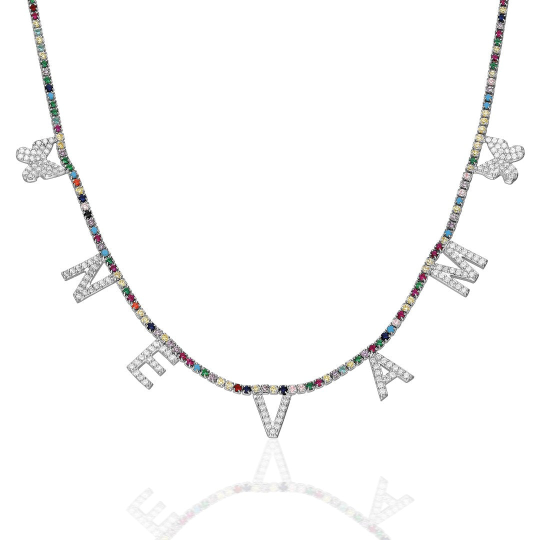 Letters - Colorful Waterways Necklace with Butterfly Names