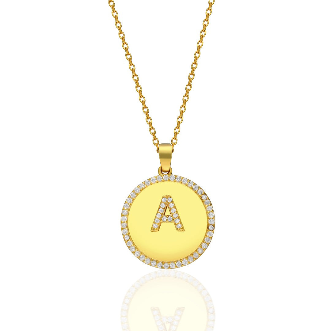 Letters - Circled License Plate Letter Necklace