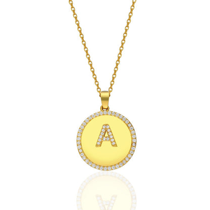 Letters - Circled License Plate Letter Necklace