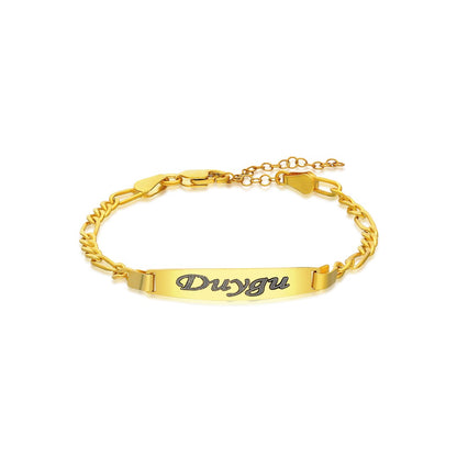 Nameplate Print Bracelet Set