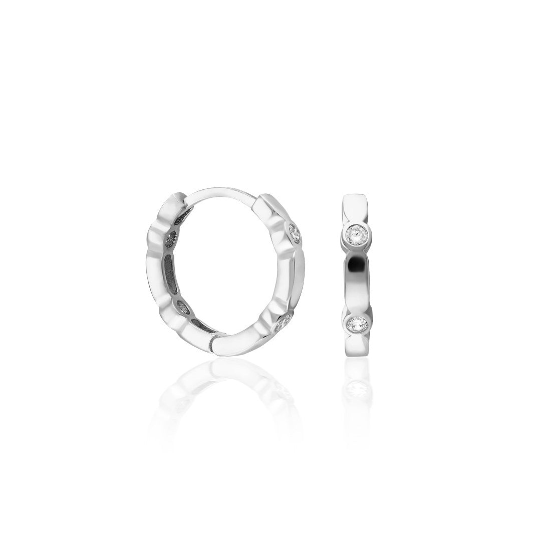 Chic hoop earrings with four stones