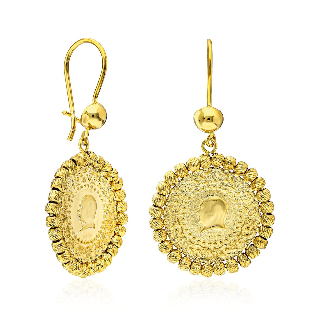 14K GOLD Dorıca Viertel Ohrringe