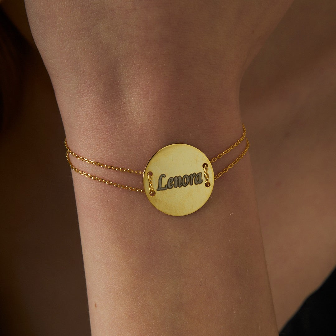 Name Bracelet - Round Plate Name Bracelet