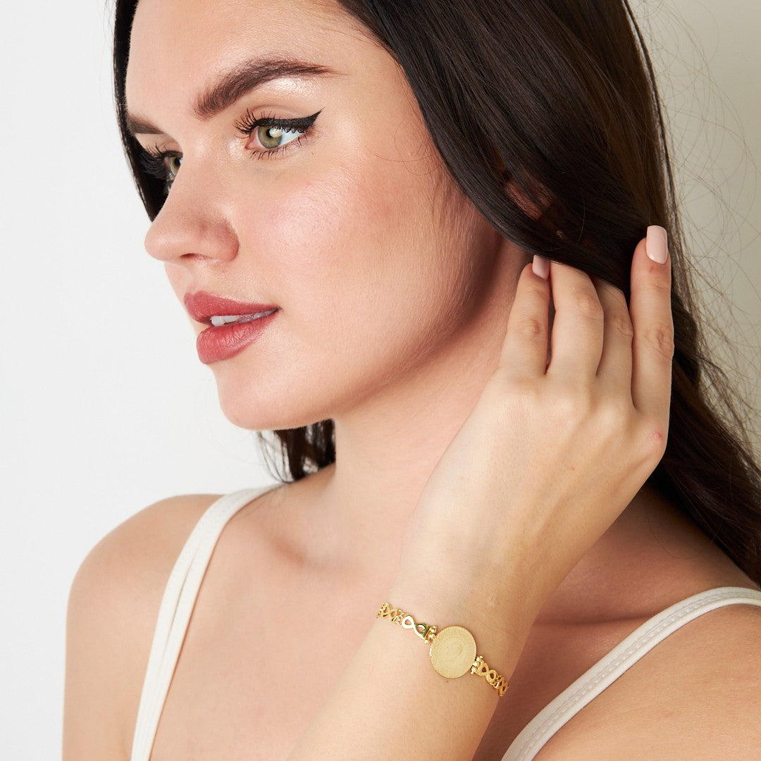 14K GOLD Gevierteltes unendliches Kettenarmband