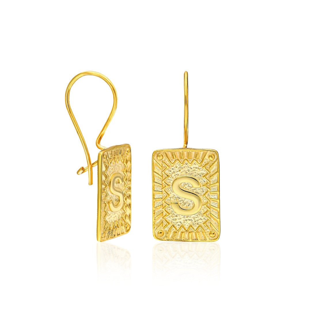 14K GOLD letter sign earring