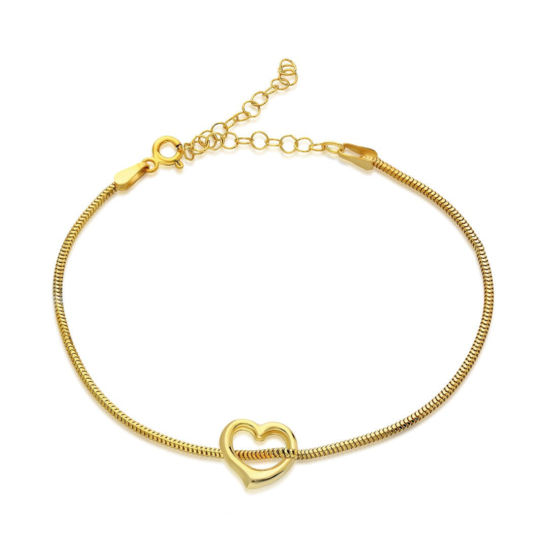 Tondo chain curved heart bracelet