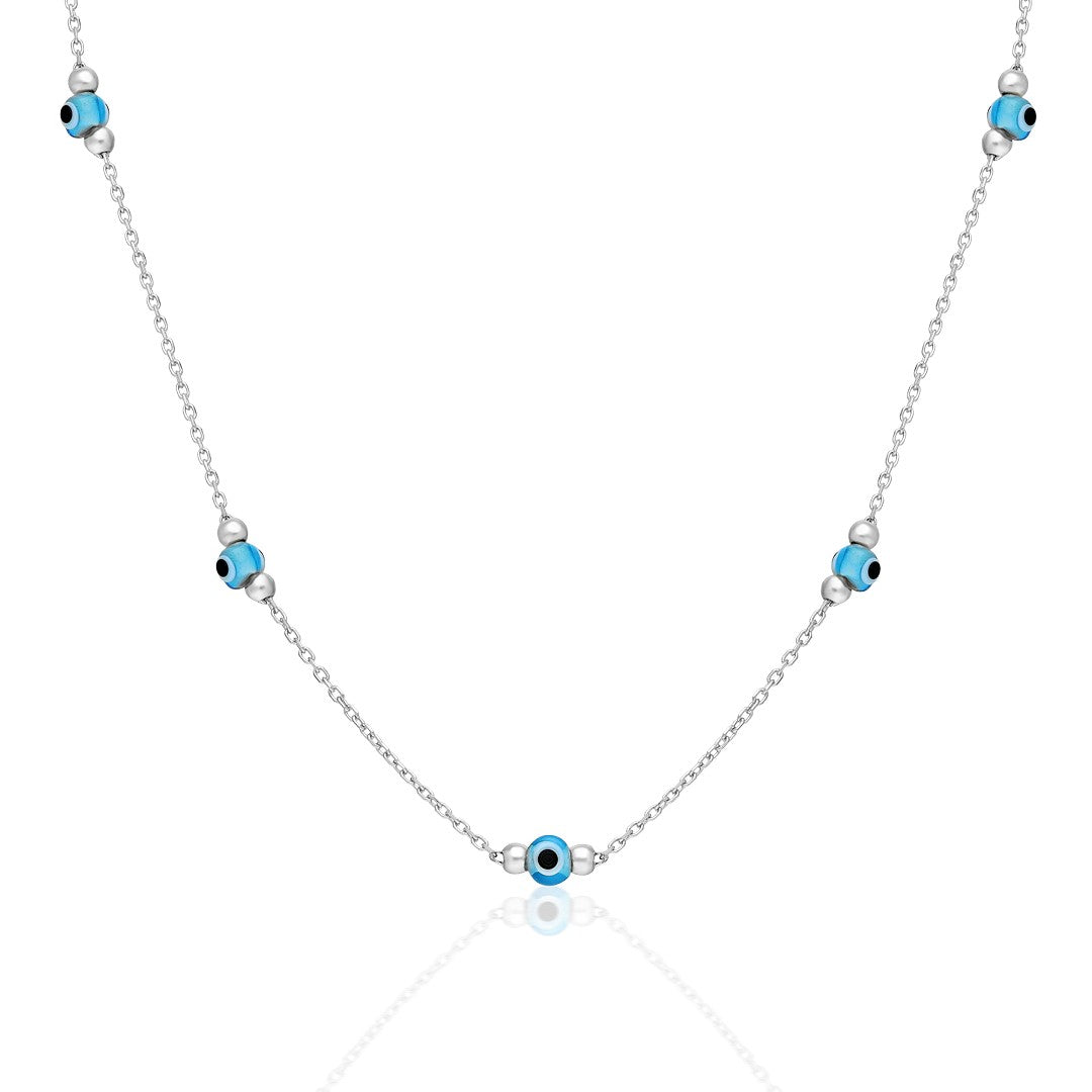 necklace with eyelet row stones