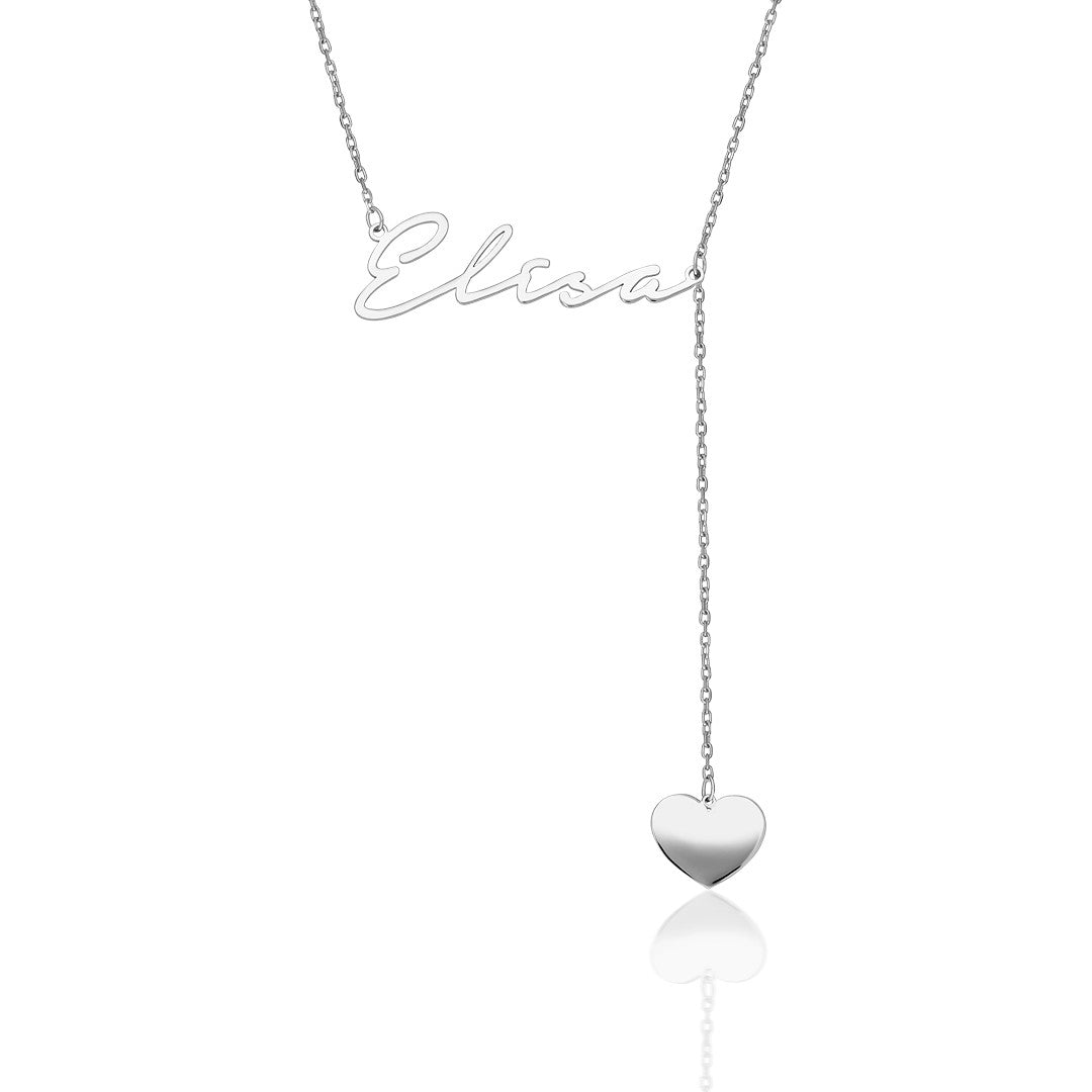 Name Necklace - Name Necklace with Heart Extension