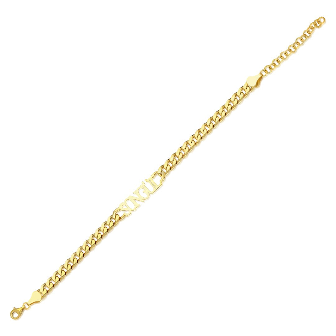 14K GOLD Kuba kette namensarmband set