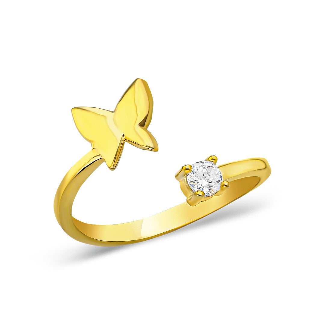 solitaire butterfly ring