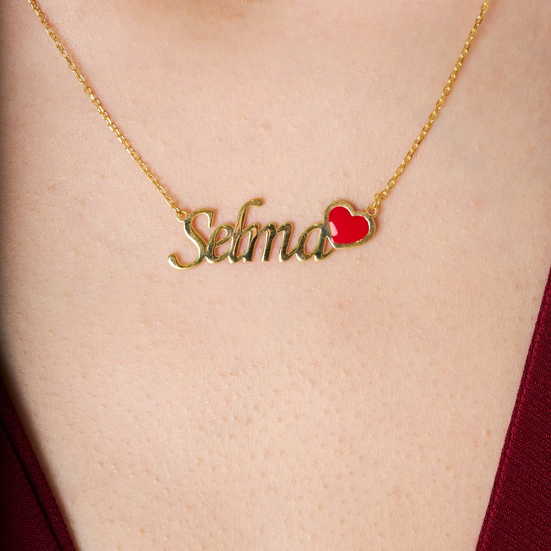 Name Necklace - Necklace with handwritten name and heart detail