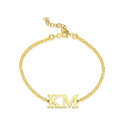 14K GOLD Two Letter Bracelet